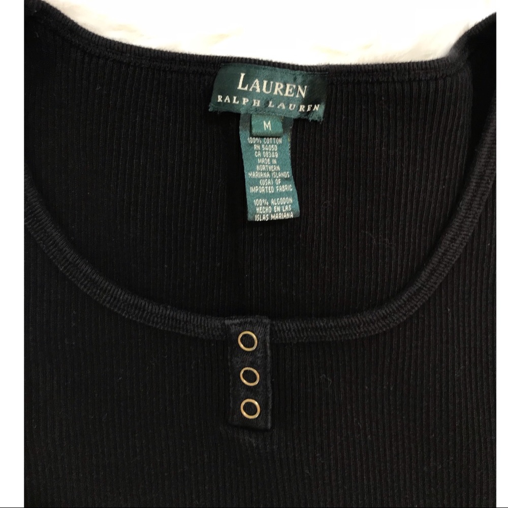 Black Ribbed Sweater Tank - Lauren by Ralph Lauren - Picture 3 of 4